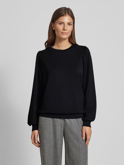 Soyaconcept Sweatshirt met ruches, model 'Banu' Zwart - 4