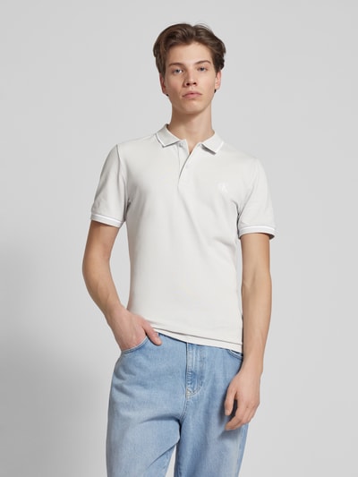 Calvin Klein Jeans Koszulka polo z wyhaftowanym logo Srebrny 4