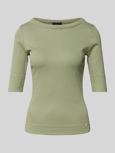 Marc Cain T-shirt met boothals Rietgroen - 2