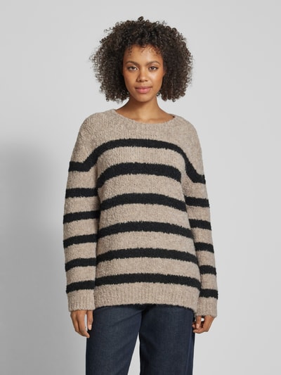 Smith and Soul Oversized Strickpullover mit Rundhalsausschnitt Beige 4