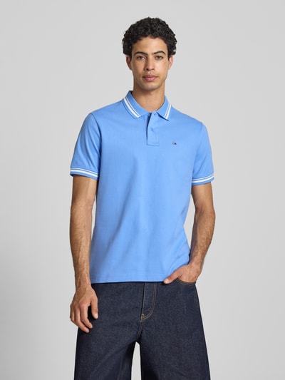 Tommy Jeans Regular Fit Poloshirt aus reiner Baumwolle Metallic Blue 4