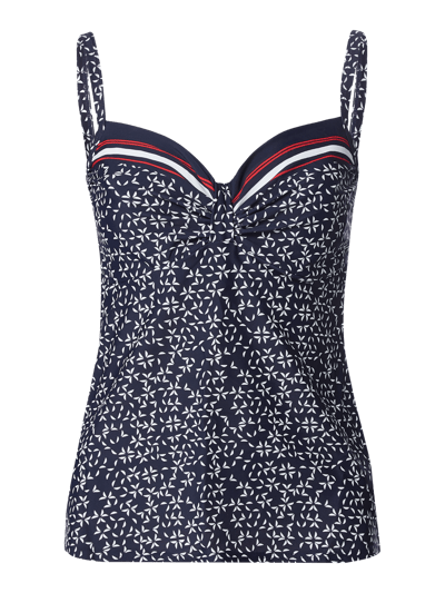 LASCANA Top tankini PLUS SIZE z fiszbinami i kwiatowym wzorem  Ciemnoniebieski 1