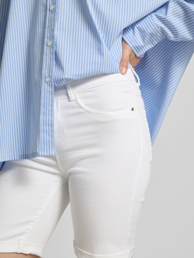 Only Slim Fit Jeansshorts mit fixiertem Umschlag Modell 'RAIN' Weiss 3