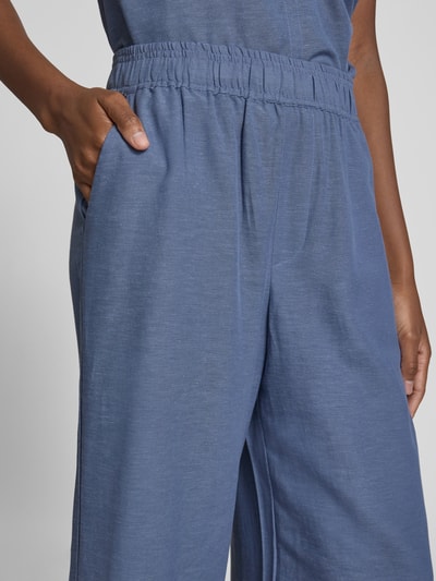 mbyM Wide Leg Stoffhose aus Viskose-Baumwoll-Leinen-Mix Modell 'Asaka' Rauchblau 3