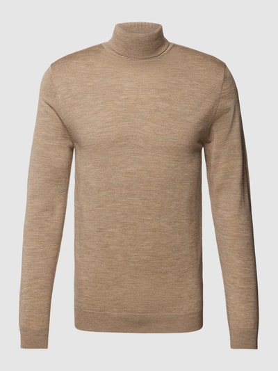 Matinique Rollkragenpullover mit Label-Detail Modell 'parcusman' Khaki 2