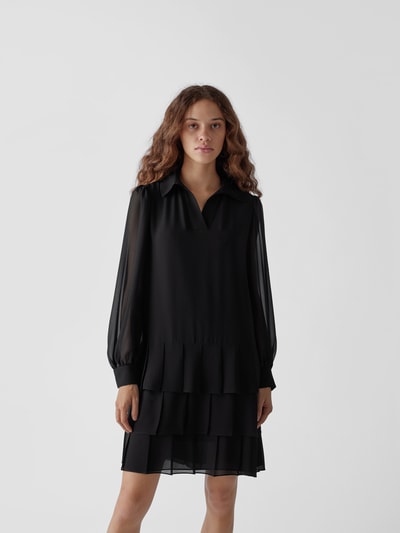 See by Chloé Knielanges Kleid mit Volant Schwarz 4