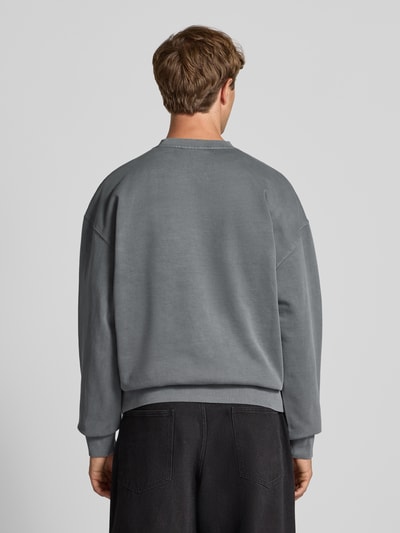 Pegador Oversized Sweatshirt mit Label-Stitching Mittelgrau 5