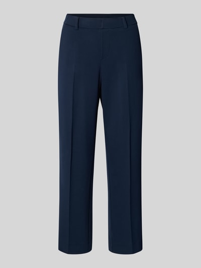 Productfoto, donkerblauwe straight fit culotte uit viscosemix met gladde textuur, Straight Fit Culotte uit viscosemix model 'Fenja' van Stehmann, Dames culotte