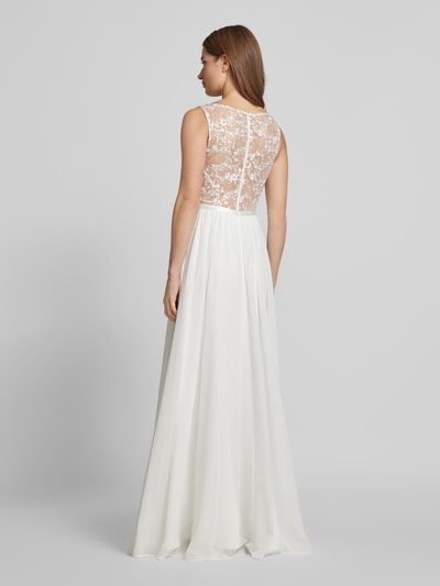 Luxuar Abendkleid mit Spitzenbesatz Offwhite 5