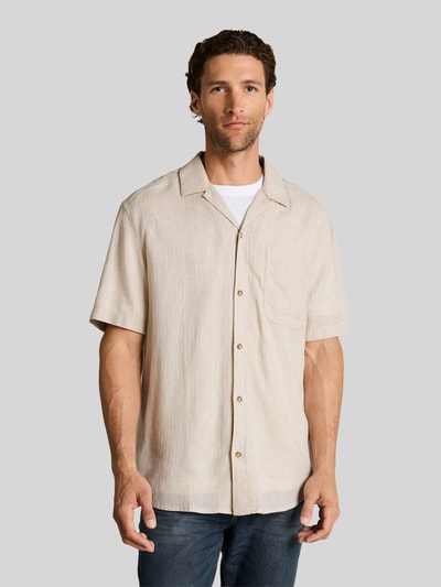 Tom Tailor Regular Fit Freizeithemd aus Leinen-Baumwolle-Mix Beige 4