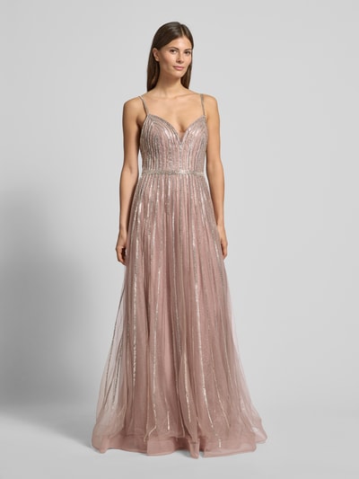 Luxuar Abendkleid mit Herz-Auschnitt Rose 4