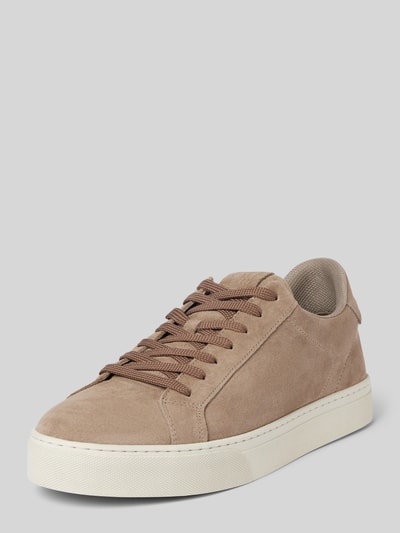 Marc O'Polo Low Top Sneaker aus weichem Veloursleder Taupe 1