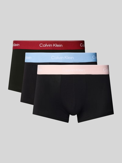 Calvin Klein Underwear Trunks mit Logo-Stitching Modell 'Low Rise' im 3er-Pack Black 1