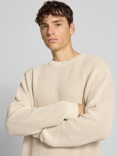 Pepe Jeans Regular fit pullover van puur katoen, model 'PARKER CREW' Beige - 3