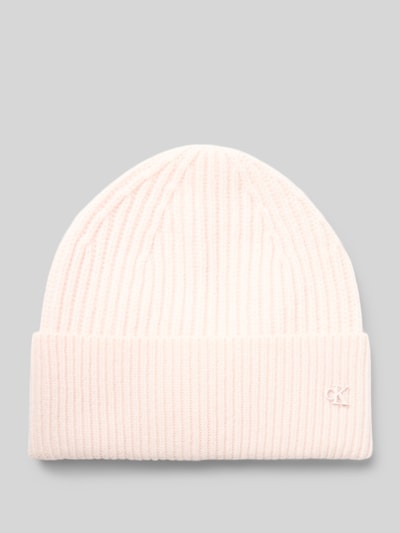 CK Calvin Klein Wollmütze in Strick-Optik Modell 'Metal' Hellrosa 1