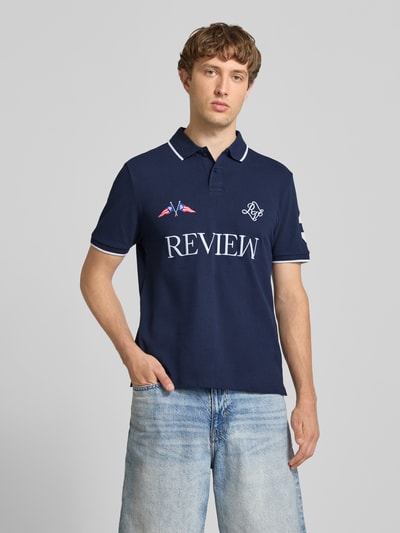 REVIEW Regular Fit Poloshirt mit Logo-Stitching Modell 'Sail' Marine 4