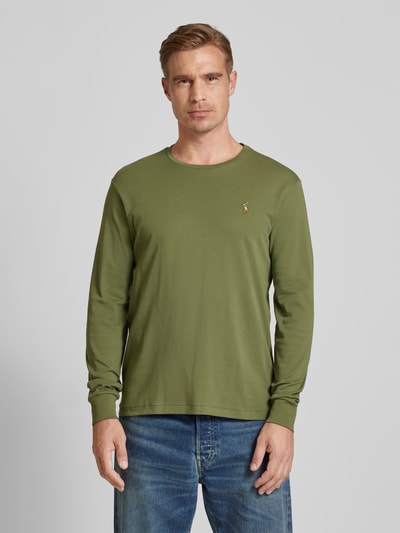 Polo Ralph Lauren Custom Slim Fit Longsleeve mit Rundhalsausschnitt Oliv 4