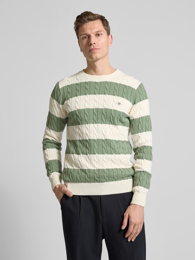 Gant Strickpullover mit Label-Stitching Schilf 4