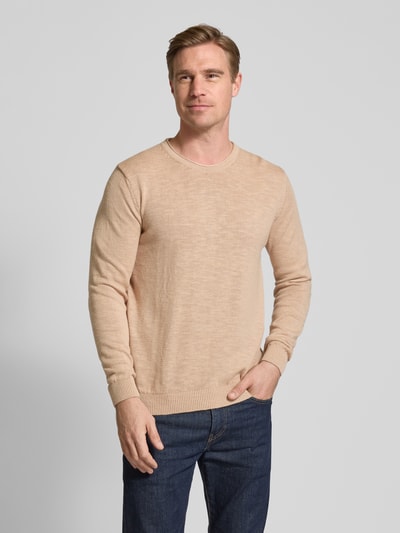 Baldessarini Strickpullover mit Leinen-Anteil Modell 'Kevin' Beige 4