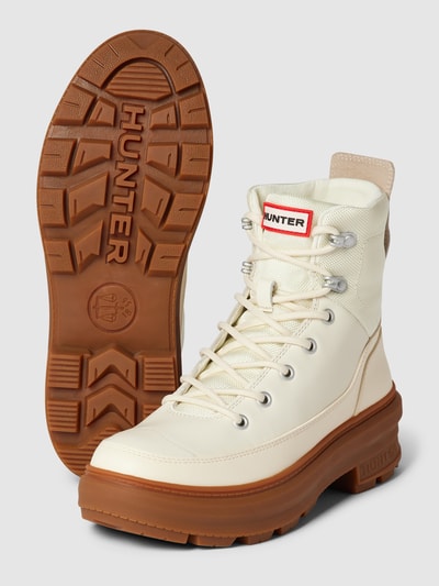 Hunter Schnürboots mit Label-Patch Modell 'rebel' Offwhite 5