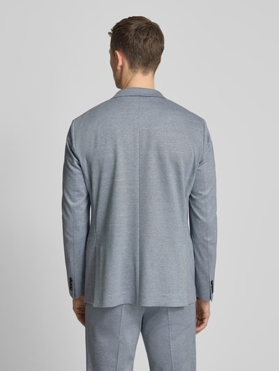 Männermodel trägt Extra Slim Fit Anzug in Unifarbenes-Design von Roy Robson im Viskose-Mix mit Stretch-Anteil, Ganzkörperansicht Rückansicht.