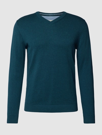 Tom Tailor Gebreide pullover met V-hals Petrol - 2