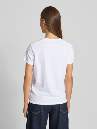 Mustang T-shirt met ronde hals, model 'Ada' Wit - 5