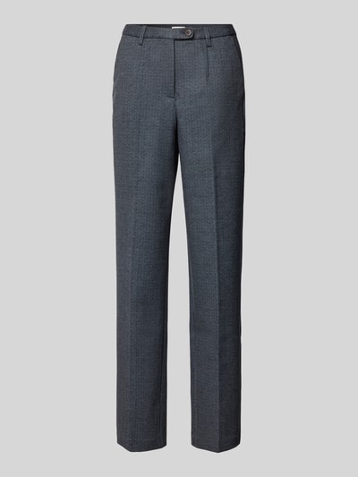 Tom Tailor Straight Fit Stoffhose mit Fischgrätenmuster Modell 'MIA' Anthrazit 2