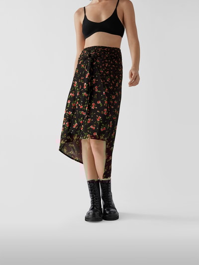 Paco Rabanne Maxirock mit floralem Muster Schwarz 4