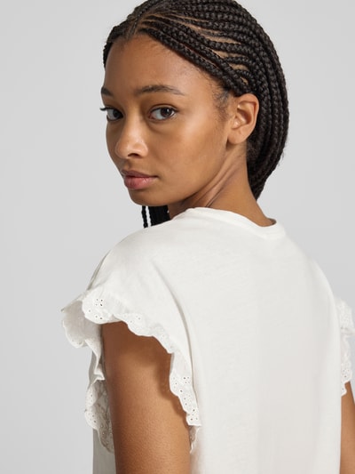 Only T-shirt o kroju regular fit z czystej bawełny model ‘IRIS’ Biały 3