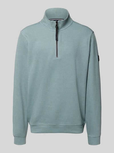Produktfoto, Relaxed Fit Sweatshirt aus katoenmix Model 'SELANIK' van LERROS in lichtblauw met schipperskraag, elastische boorden, Heren sweatshirt, ruglengte maat M 68 cm, mouwlengte maat M 65 cm