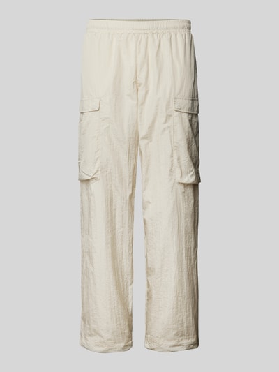 EA7 Emporio Armani Trackpants mit Pattentaschen und Logo-Print Offwhite 2