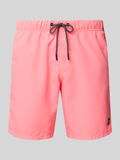 Shiwi Badehose mit Label-Patch Modell 'Mike' Neon Pink 1