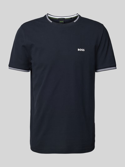 BOSS Green T-shirt met labelprint, model 'Taul' Donkerblauw - 2