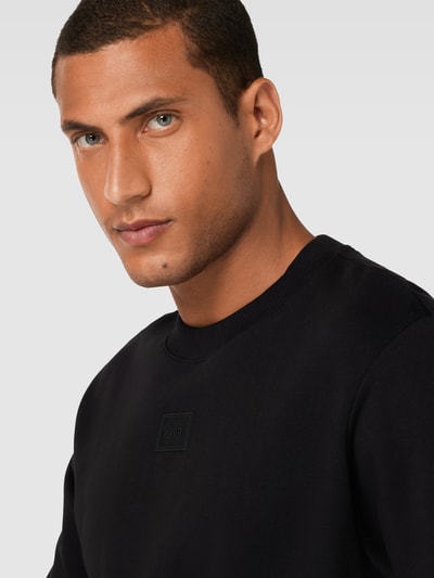 HUGO Sweatshirt mit Label-Patch Modell 'Diragol' Black 3