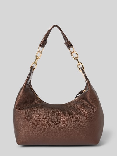 Produktfoto, torebka 'Handtasche in Leder-Optik' od Liu Jo White w kolorze brązowym, efekt łańcuszka, detal z logo, Główna przegroda z zamkiem błyskawicznym, przegródka zapinana na zamek błyskawiczny, Szerokość w rozmiarze 1: 28 cm, Długość w rozmiarze 1: 28 cm, Głębokość w rozmiarze 1: 10 cm, długość paska na ramię w rozmiarze 1: 36 cm