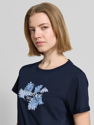 Tom Tailor Regular Fit T-Shirt aus reiner Baumwolle Marine 3