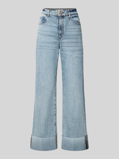 Produktfoto, Wide Fit Jeans aus reiner Baumwolle Modell 'Rey' von GUESS, 5-Pocket-Design, hellblauer Denim, glatte Textur, klare Nähte