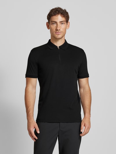 SELECTED HOMME Poloshirt met korte ritssluiting, model 'FAVE' Zwart - 4