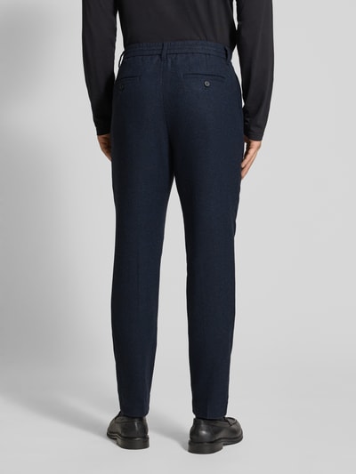 SELECTED HOMME Tapered broek van wol, model 'LEROY' Donkerblauw - 5