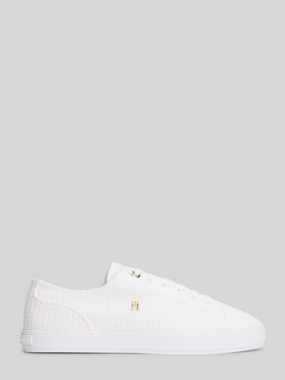 Tommy Hilfiger Sneakersy w niskim kroju w imitacji dzianiny z aplikacją z logo Biały 1