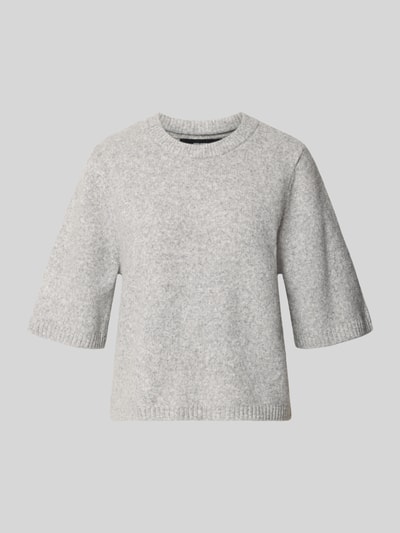 VERO MODA Sweter o kroju oversized z dodatkiem wełny model 'BOOM' Jasnoszary 1