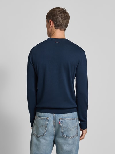 Napapijri Regular Fit Longsleeve mit Logo-Stitching Modell 'Droz' Marine 5