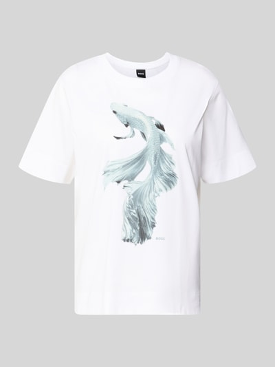 BOSS Regular Fit T-Shirt aus reiner Baumwolle Modell 'ELPHA' Weiss 2