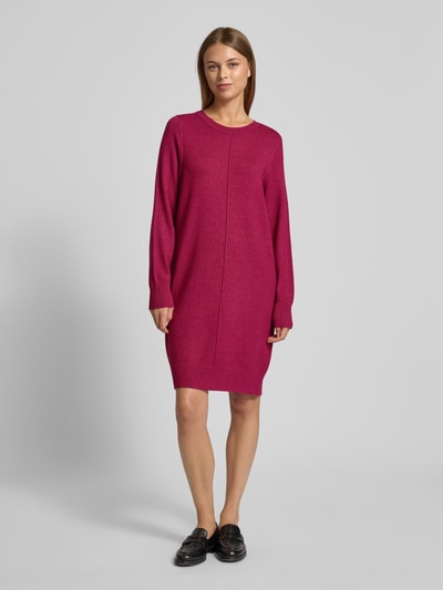 Christian Berg Woman Sukienka z dzianiny o długości do kolan z okrągłym dekoltem Fuksjowy melanż 4