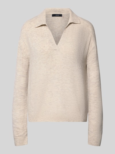 VERO MODA Regular fit gebreide pullover met overhemdkraag, model 'LEFILE' Ecru - 2