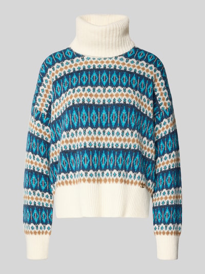 Liu Jo White Rollkragenpullover mit Alpaka-Anteil Bleu 2