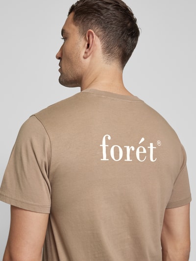 Forét T-Shirt mit Label-Print Modell 'STILL' Taupe 3