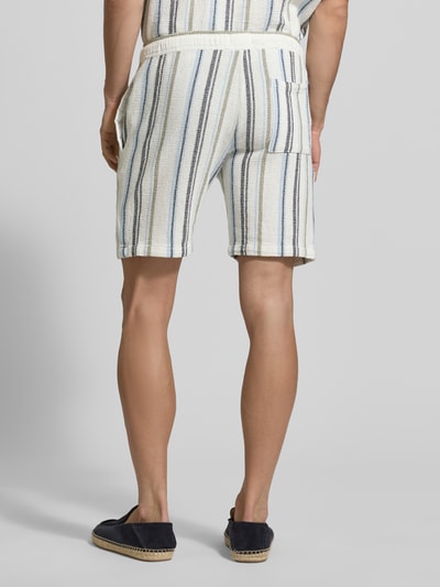 MCNEAL Shorts met streepmotief en tunnelkoord Ecru - 5