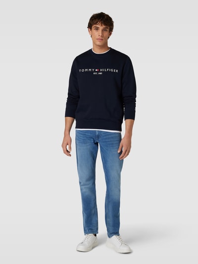 Tommy Hilfiger Sweatshirt met labelstitching Marineblauw - 1